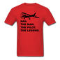 Dad - Man - Pilot - Legend - Black - Unisex Classic T-Shirt - red