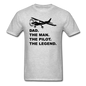 Dad - Man - Pilot - Legend - Black - Unisex Classic T-Shirt - heather gray