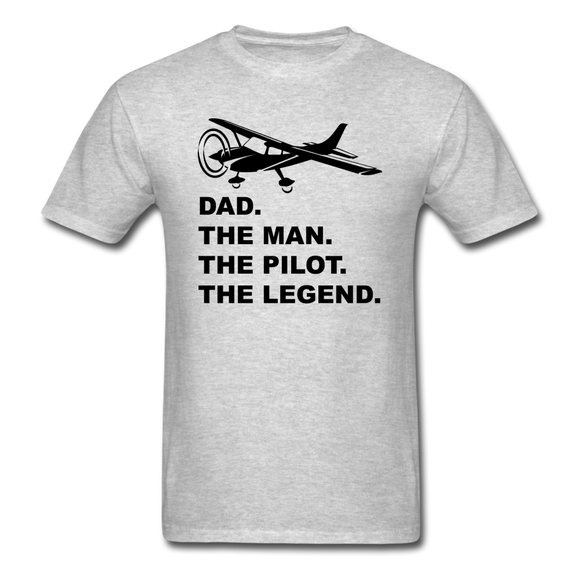 Dad - Man - Pilot - Legend - Black - Unisex Classic T-Shirt - heather gray