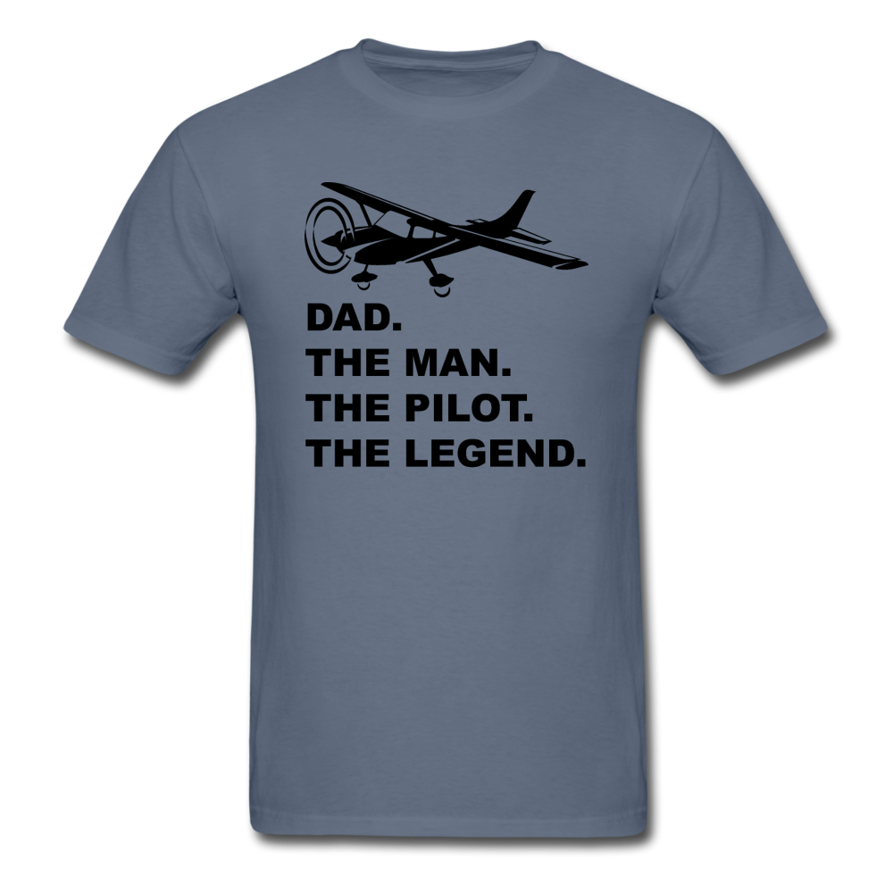 Dad - Man - Pilot - Legend - Black - Unisex Classic T-Shirt - denim