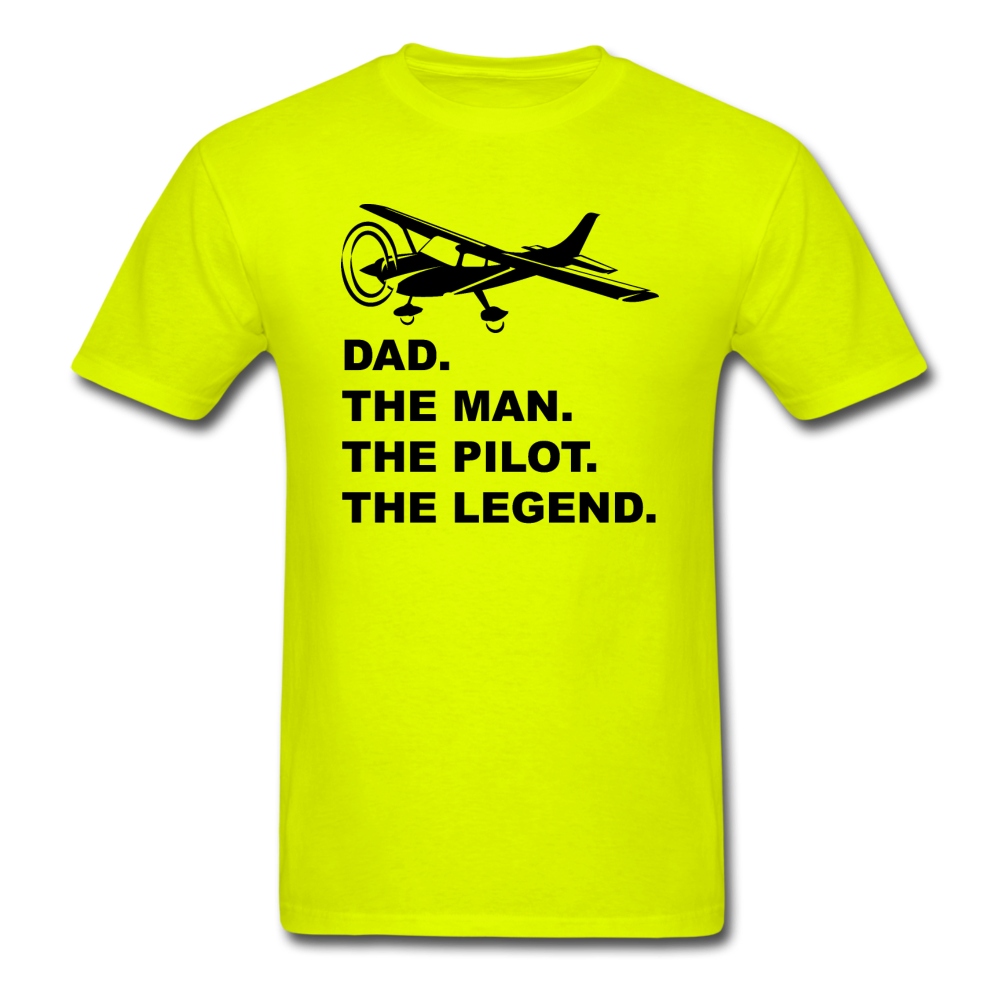 Dad - Man - Pilot - Legend - Black - Unisex Classic T-Shirt - safety green