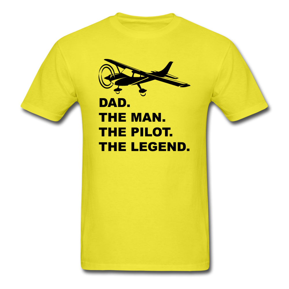 Dad - Man - Pilot - Legend - Black - Unisex Classic T-Shirt - yellow