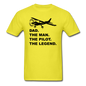 Dad - Man - Pilot - Legend - Black - Unisex Classic T-Shirt - yellow