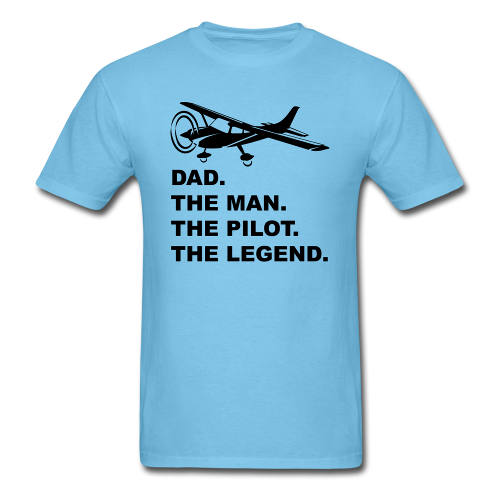 Dad - Man - Pilot - Legend - Black - Unisex Classic T-Shirt - aquatic blue