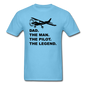 Dad - Man - Pilot - Legend - Black - Unisex Classic T-Shirt - aquatic blue