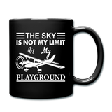 Sky Is Not My Limit - Airplane - White - Full Color Mug - black