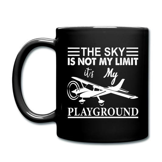 Sky Is Not My Limit - Airplane - White - Full Color Mug - black