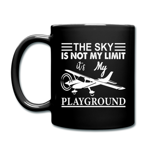 Sky Is Not My Limit - Airplane - White - Full Color Mug - black