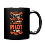 Super Cool Mom - Pilot - Full Color Mug - black
