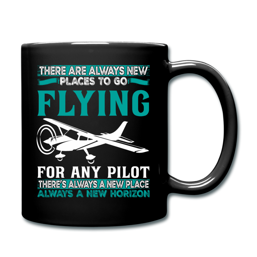 There Are Always New Places - Flying - Full Color Mug - black