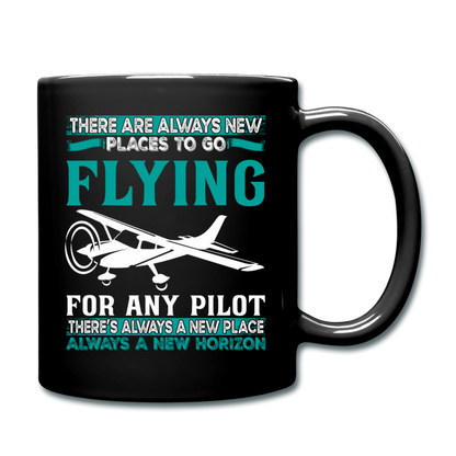 There Are Always New Places - Flying - Full Color Mug - black