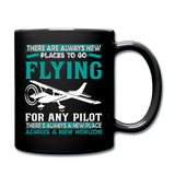 There Are Always New Places - Flying - Full Color Mug - black