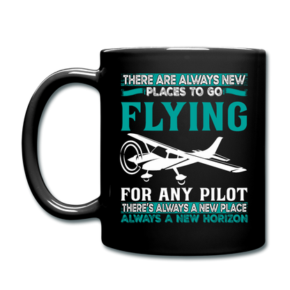 There Are Always New Places - Flying - Full Color Mug - black