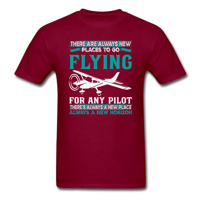 There Are Always New Places - Flying - Unisex Classic T-Shirt - burgundy