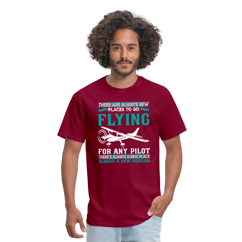 There Are Always New Places - Flying - Unisex Classic T-Shirt - burgundy