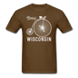 Bike Wisconsin - Vintage - White - Unisex Classic T-Shirt - brown