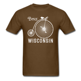 Bike Wisconsin - Vintage - White - Unisex Classic T-Shirt - brown