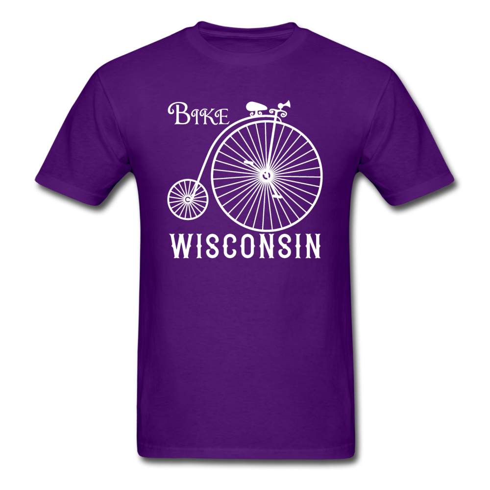 Bike Wisconsin - Vintage - White - Unisex Classic T-Shirt - purple