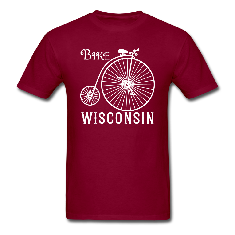 Bike Wisconsin - Vintage - White - Unisex Classic T-Shirt - burgundy