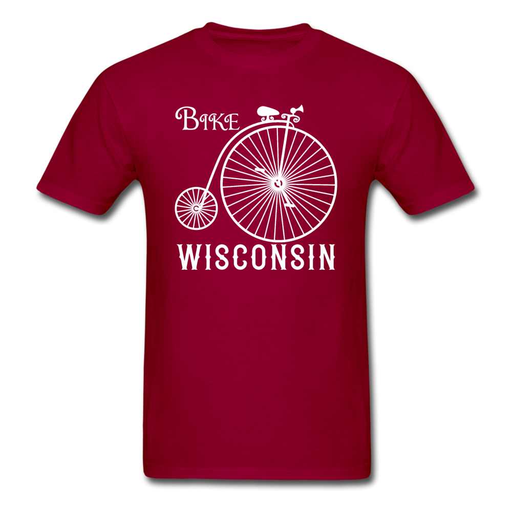 Bike Wisconsin - Vintage - White - Unisex Classic T-Shirt - dark red