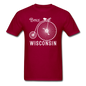 Bike Wisconsin - Vintage - White - Unisex Classic T-Shirt - dark red