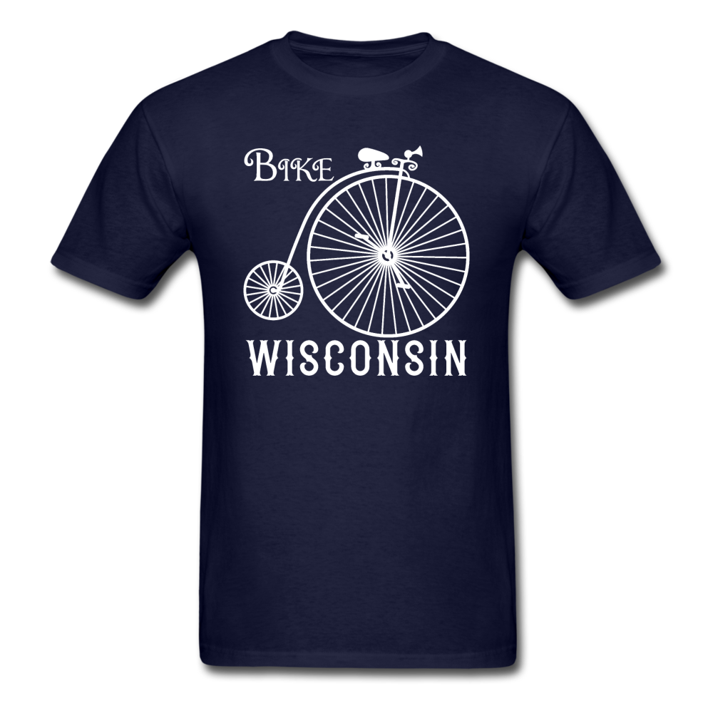 Bike Wisconsin - Vintage - White - Unisex Classic T-Shirt - navy