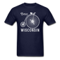 Bike Wisconsin - Vintage - White - Unisex Classic T-Shirt - navy