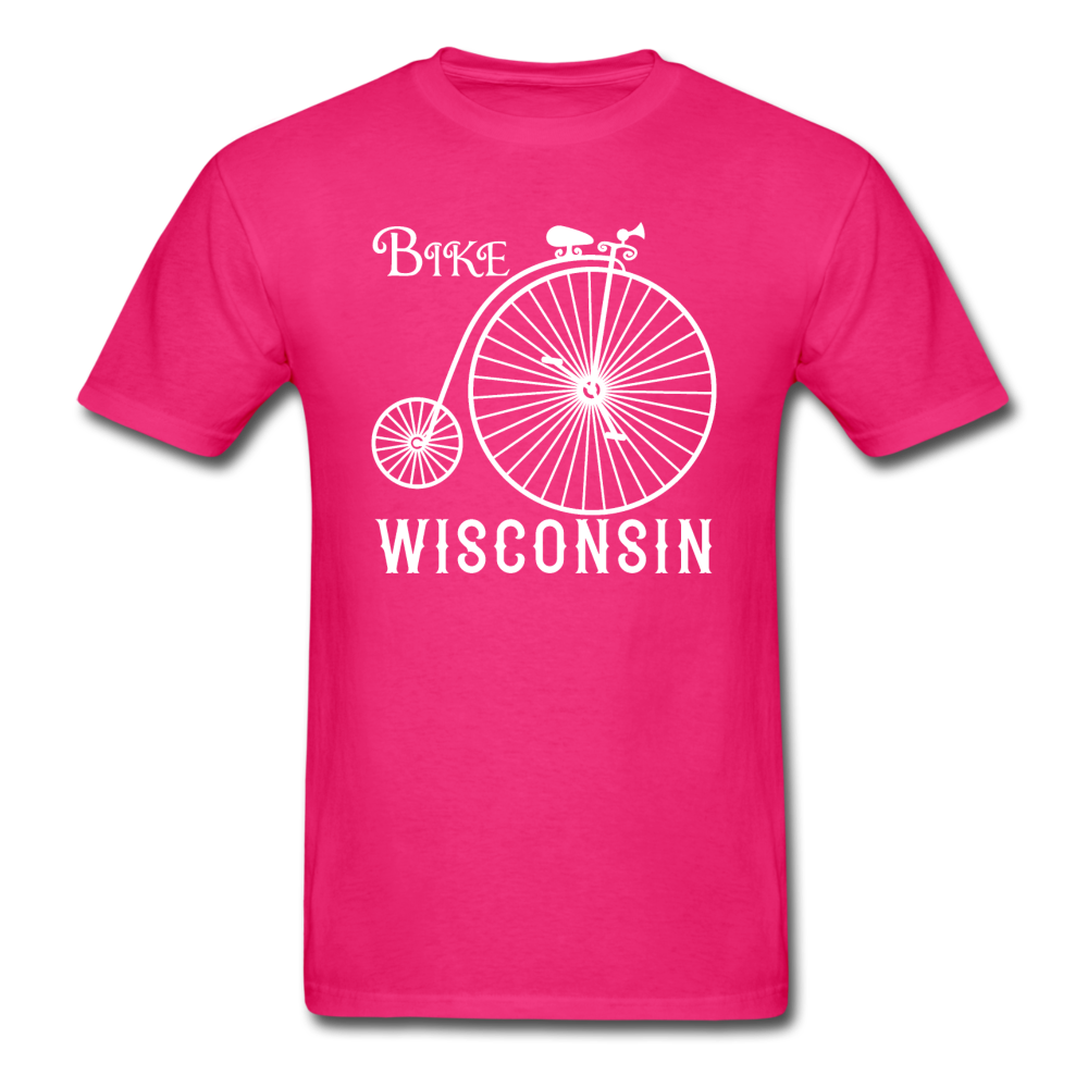 Bike Wisconsin - Vintage - White - Unisex Classic T-Shirt - fuchsia