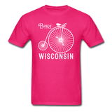 Bike Wisconsin - Vintage - White - Unisex Classic T-Shirt - fuchsia