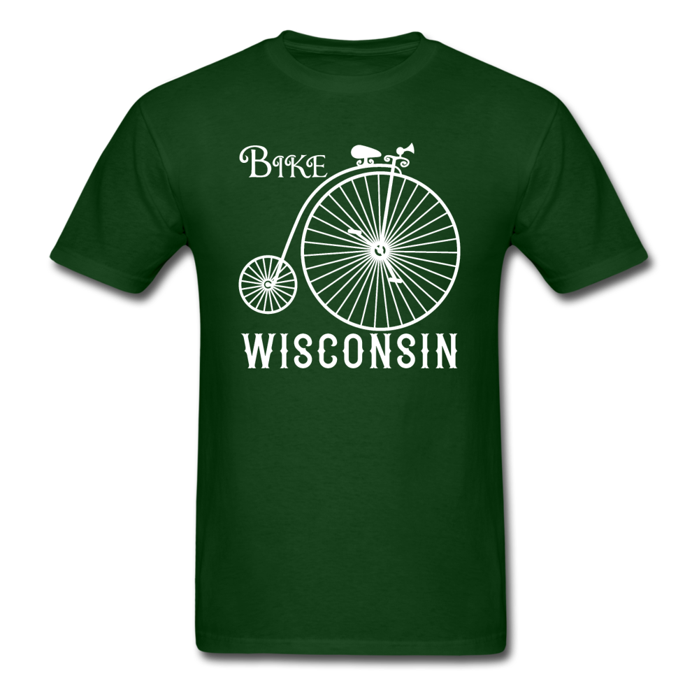 Bike Wisconsin - Vintage - White - Unisex Classic T-Shirt - forest green