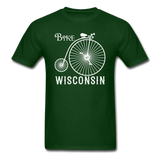 Bike Wisconsin - Vintage - White - Unisex Classic T-Shirt - forest green