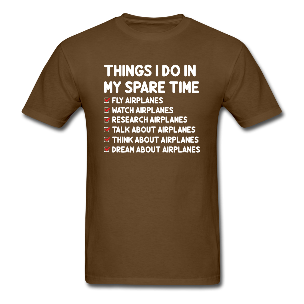 Things I Do In My Spare Time - Airplanes - Unisex Classic T-Shirt - brown