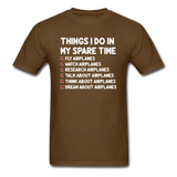 Things I Do In My Spare Time - Airplanes - Unisex Classic T-Shirt - brown