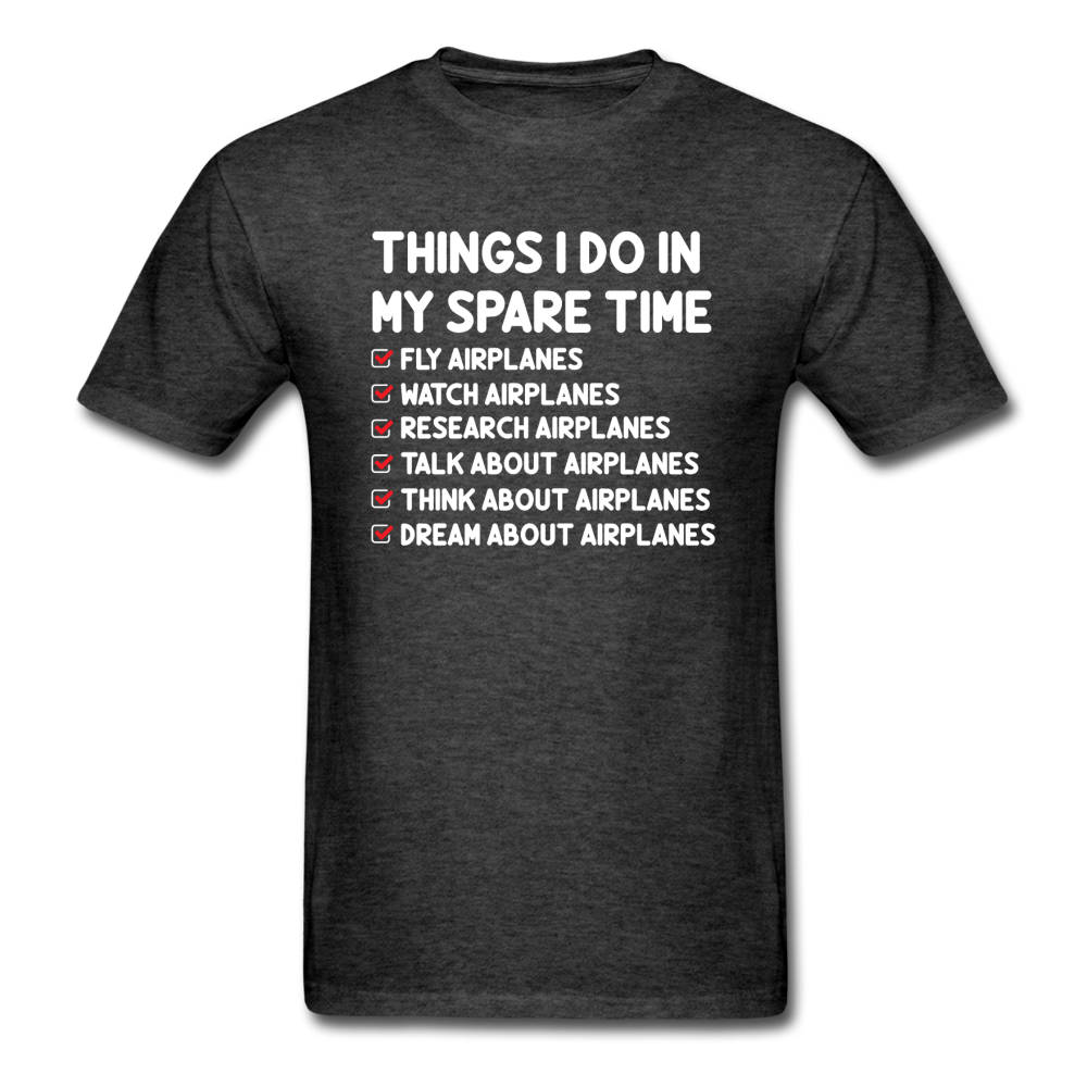 Things I Do In My Spare Time - Airplanes - Unisex Classic T-Shirt - heather black