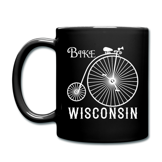 Bike Wisconsin - Vintage - White - Full Color Mug - black