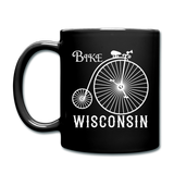 Bike Wisconsin - Vintage - White - Full Color Mug - black