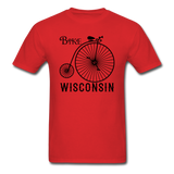 Bike Wisconsin - Vintage - Black - Unisex Classic T-Shirt - red