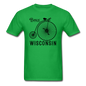 Bike Wisconsin - Vintage - Black - Unisex Classic T-Shirt - bright green