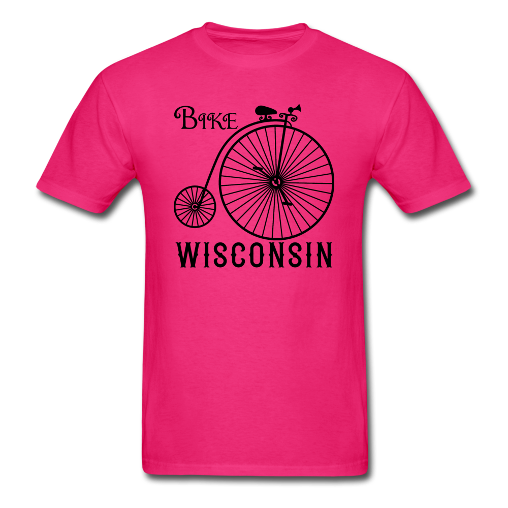 Bike Wisconsin - Vintage - Black - Unisex Classic T-Shirt - fuchsia