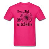 Bike Wisconsin - Vintage - Black - Unisex Classic T-Shirt - fuchsia