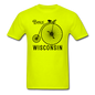 Bike Wisconsin - Vintage - Black - Unisex Classic T-Shirt - safety green