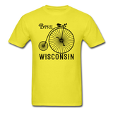 Bike Wisconsin - Vintage - Black - Unisex Classic T-Shirt - yellow