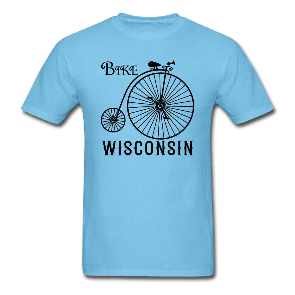 Bike Wisconsin - Vintage - Black - Unisex Classic T-Shirt - aquatic blue