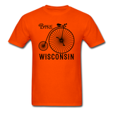Bike Wisconsin - Vintage - Black - Unisex Classic T-Shirt - orange
