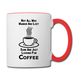 Not All Who Wander Are Lost - Coffee - Black - Contrast Coffee Mug - white/red