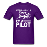 Well Of Course I'm Happy - Pilot - White - Unisex Classic T-Shirt - purple