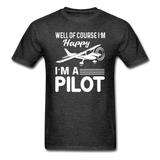 Well Of Course I'm Happy - Pilot - White - Unisex Classic T-Shirt - heather black