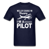 Well Of Course I'm Happy - Pilot - White - Unisex Classic T-Shirt - navy