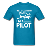 Well Of Course I'm Happy - Pilot - White - Unisex Classic T-Shirt - turquoise