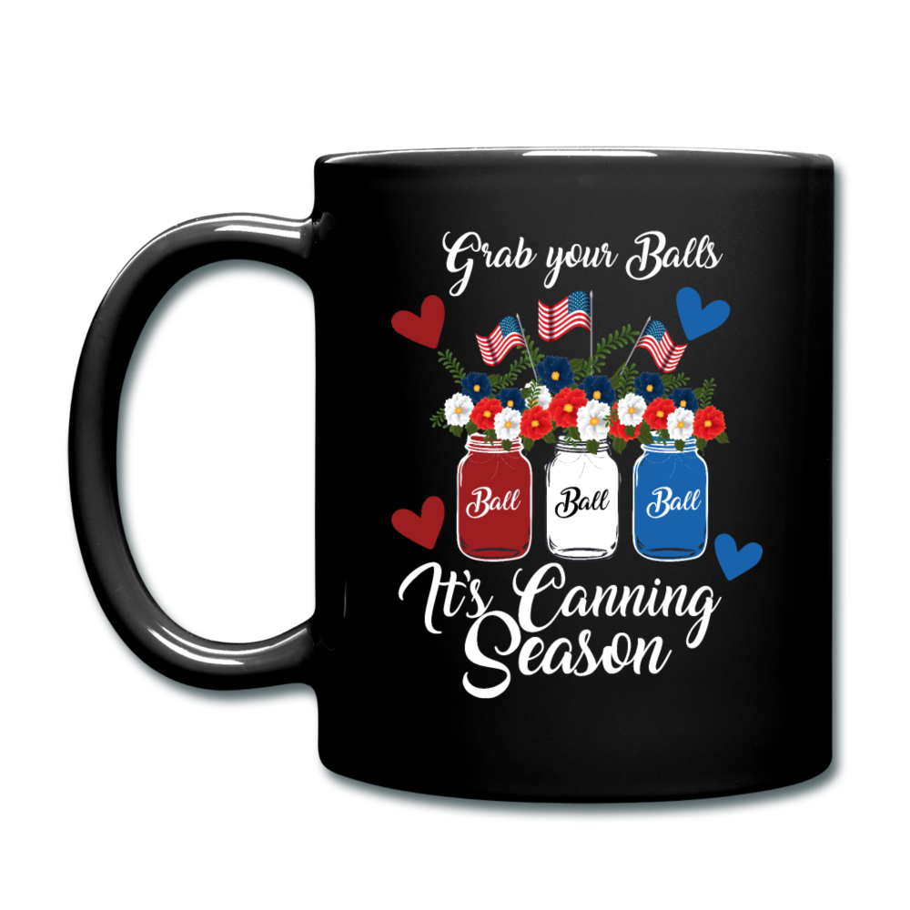 Grab Your Balls - Flowers - Full Color Mug - black